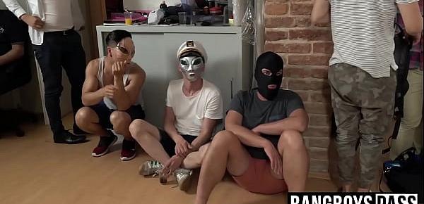  Camo masked homosexual drilled with numerous raw dicks